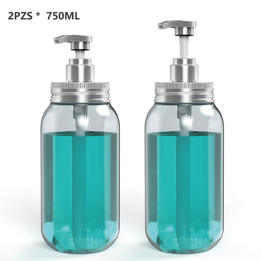 25.4 oz Soap Dispenser,Made of BPA Free Plastic, Refillable Clear Plastic Bottles for Essential Oils,Lotions,Liquid Soap etc (Set of 2)