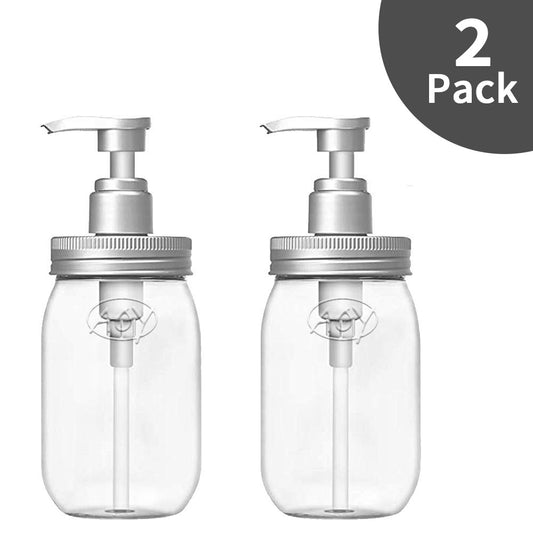 16 oz Soap Dispenser,Made of BPA Free Plastic, Refillable Clear Plastic Bottles for Essential Oils,Lotions,Liquid Soap etc (Set of 2)